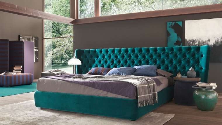 Кровать "Letto GM 20" с обивкой из экокожи или велюра 200х200 см