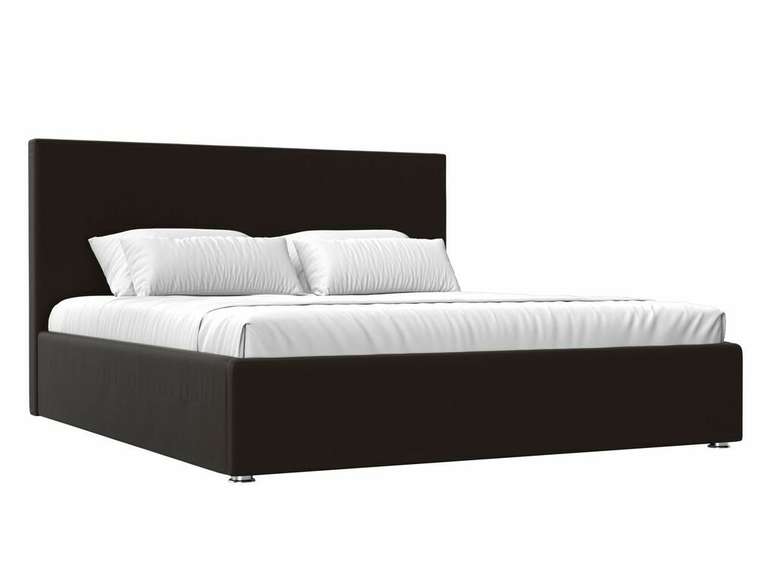 Кровать Кариба 180х200 темно-коричневого цвета с подъемным механизмом (экокожа)