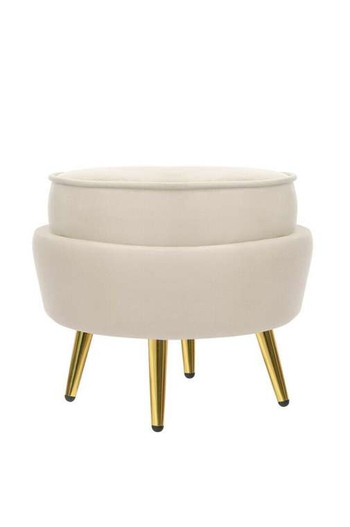 Пуф Pearl Adorn светло-бежевого цвета