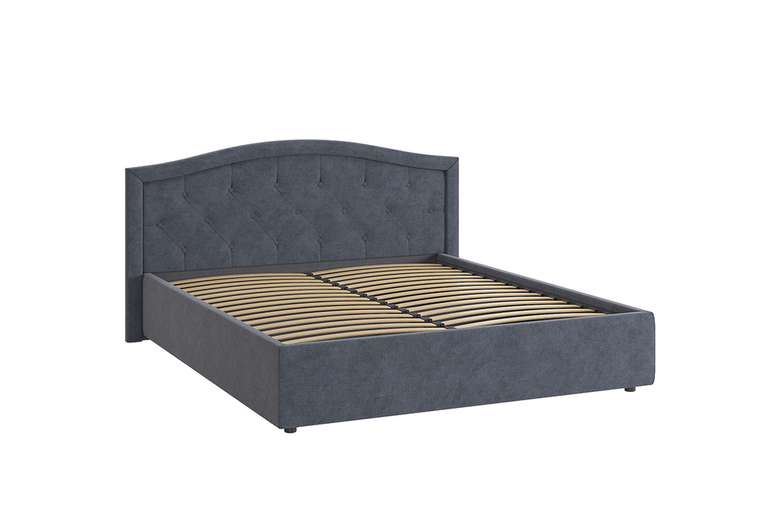 Кровать Верона 2 160х200 темно-синего цвета без подъемного механизма