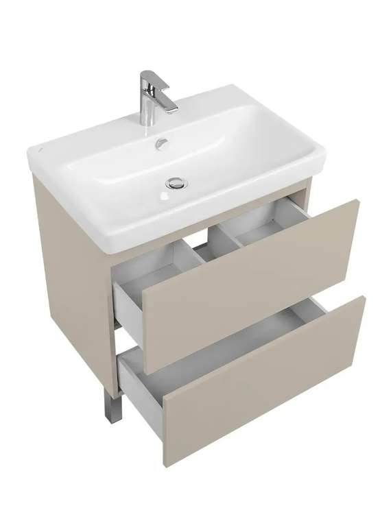 Тумба с раковиной Юнит 70 см бежевого цвета