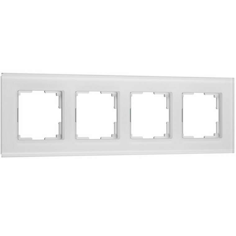 Рамка из стекла на 4 поста Senso белый soft-touch W0043101