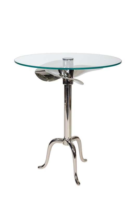 Кофейный столик Пропеллер 1 серебряного цвета