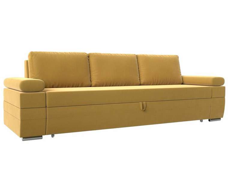 Прямой диван-кровать Канкун желтого цвета