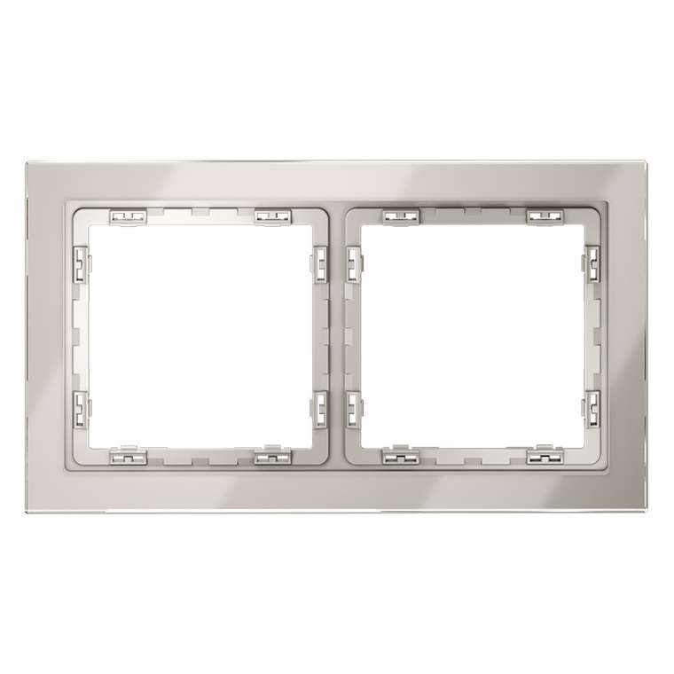 Рамка стеклянная VOLTUM S70 на 2 поста, (кашемир, стекло)