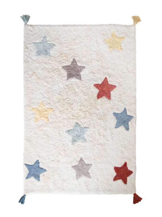 Хлопковый ковер Vintage Stars 60х90 бежевого цвета