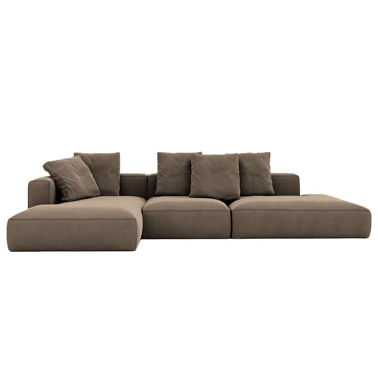 Угловой диван-кровать Memphis левый коричневого цвета