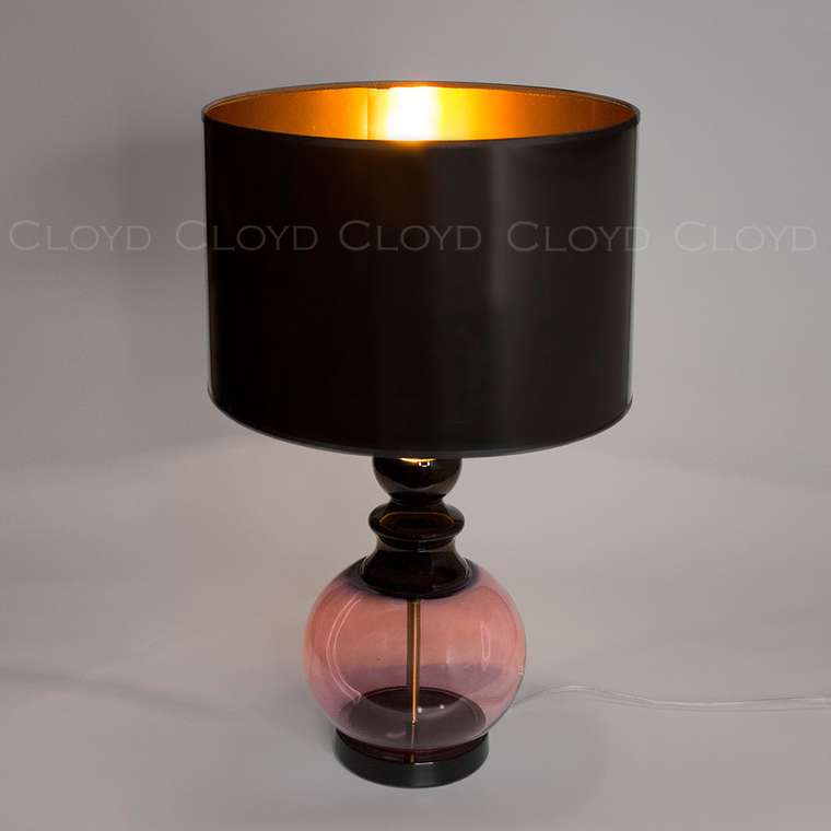 Настольная лампа Cloyd PONTIFICA T1 / выс. 61 см - латунь - розовое стекло