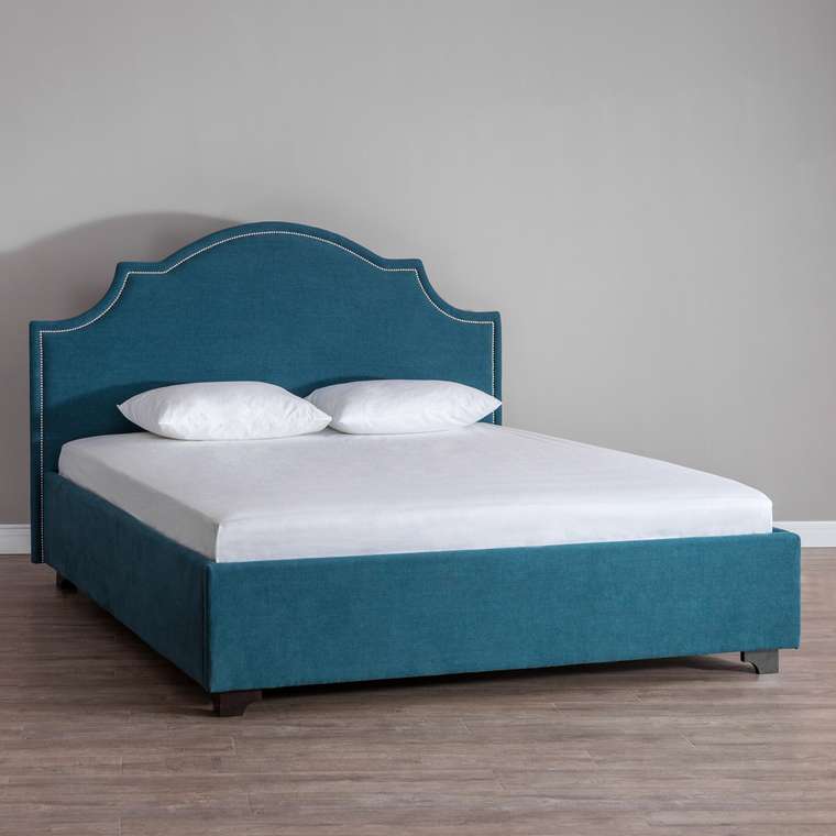 Кровать Bright Mind с обивкой из льна изумрудного цвета 200х200 
