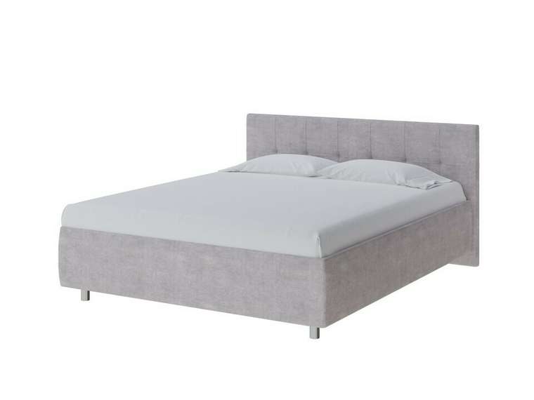Кровать без основания Diamo 140х200 серого цвета (велюр)