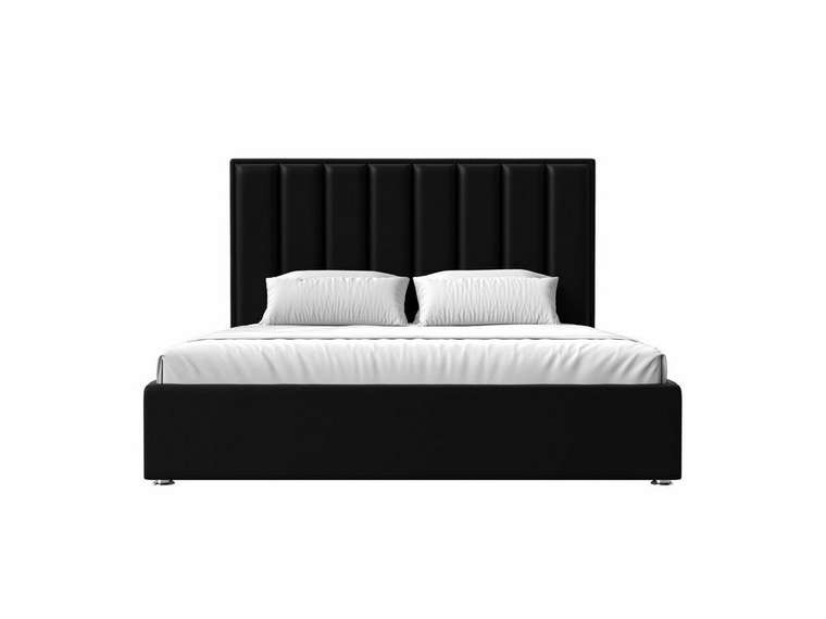 Кровать Афродита 200х200 черного цвета с подъемным механизмом (экокожа)