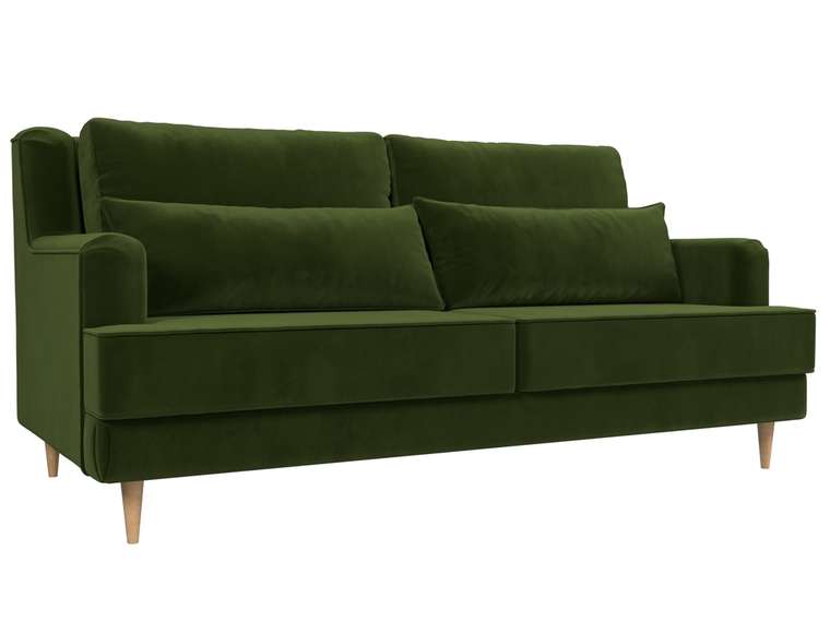 Прямой диван Джерси зеленого цвета