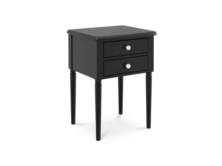 Тумба прикроватная Blues черного цвета с белыми ручками