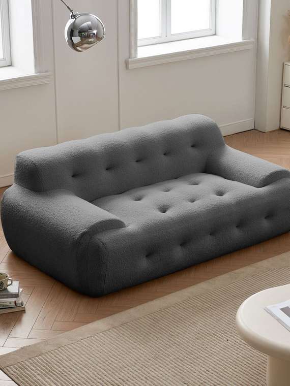 Бескаркасный диван S041 серого цвета