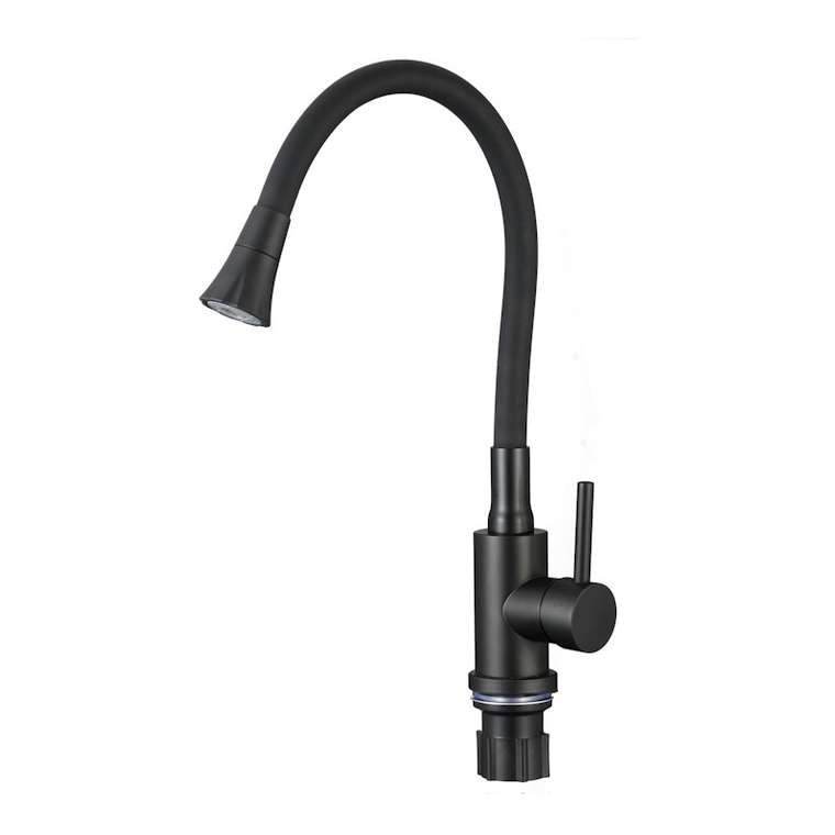 Смеситель для кухни с гибким изливом и режимом душ Fmark FS8299H-01, черный
