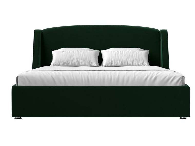 Кровать Лотос 200х200 темно-зеленого цвета с подъемным механизмом