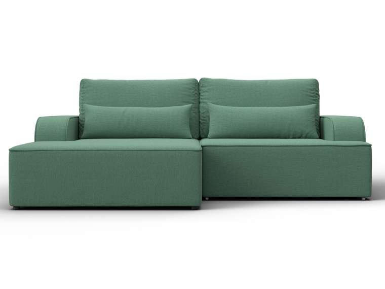 Угловой диван-кровать Лига-120 светло-зеленого цвета левый