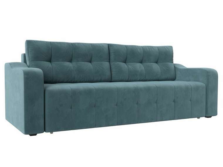Прямой диван-кровать Лиссабон бирюзового цвета