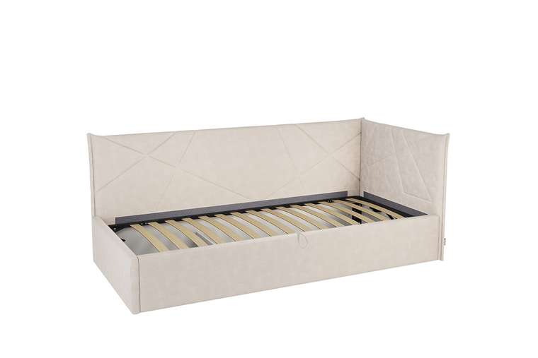 Кровать Квест 90х200 кремового цвета с подъемным механизмом
