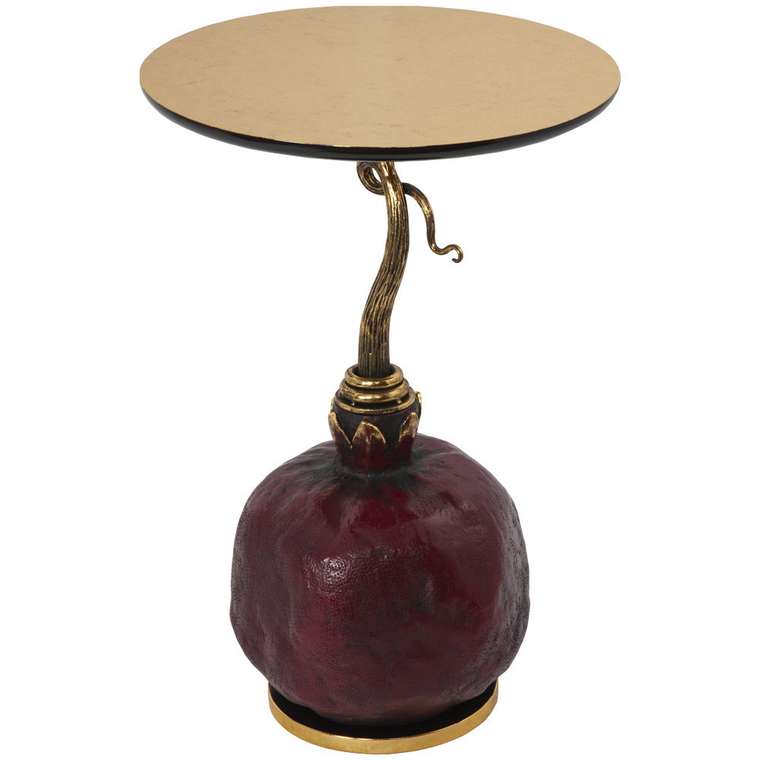 Кофейный столик Рубиновый гранат Амбер бордово-золотого цвета 