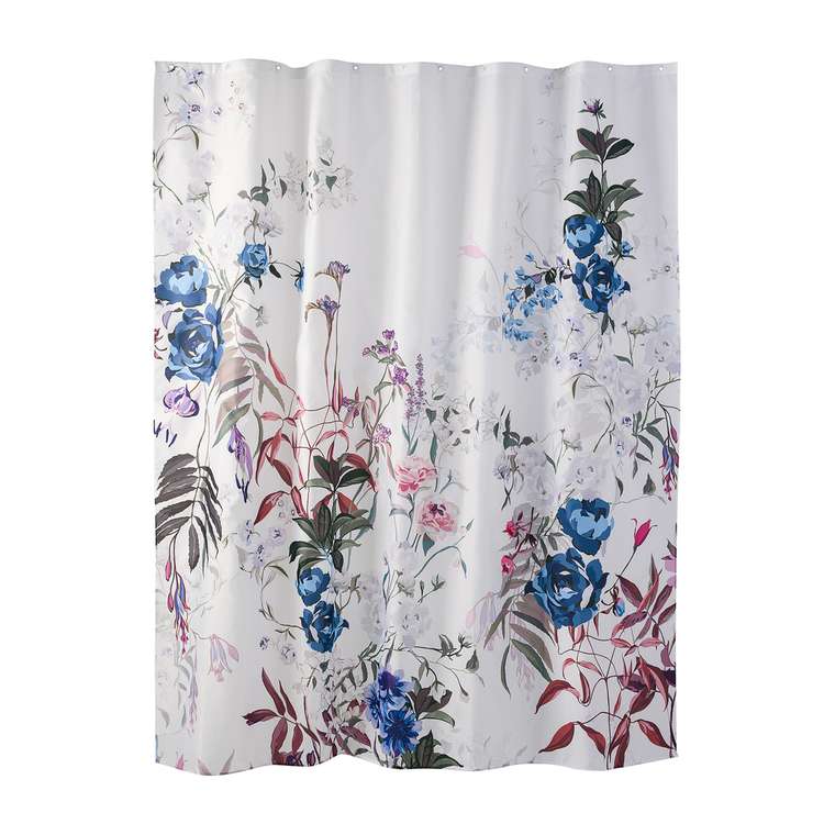 Занавеска Fleur для ванной комнаты тканевая 180х200 белого цвета