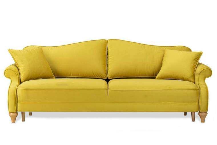 Прямой диван-кровать Бьюти Премиум желтого цвета