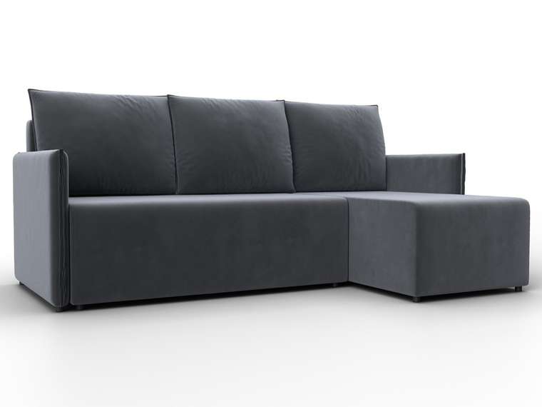 Угловой диван-кровать Лига-124 серого цвета 