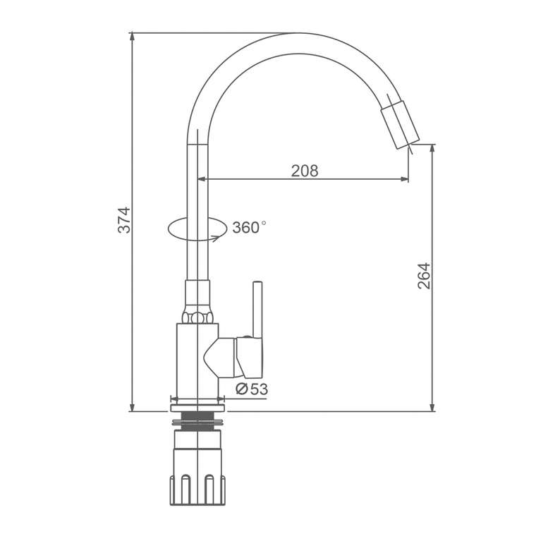 Смеситель для кухни Splenka S201.4406, хром