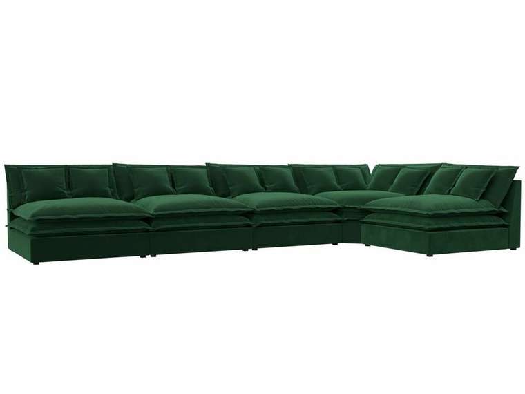 Угловой диван Лига 040 Лонг темно-зеленого цвета правый угол