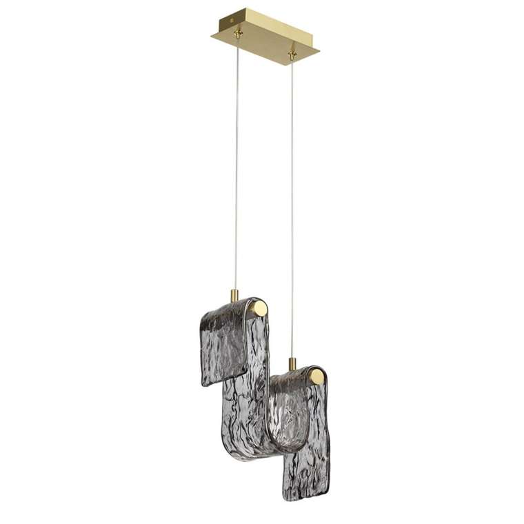 Подвесной светильник светодиодный Odeon Light Flow 5106/11L золотой брашинг/дымчатый металл/стекло LED x 11W 4000K