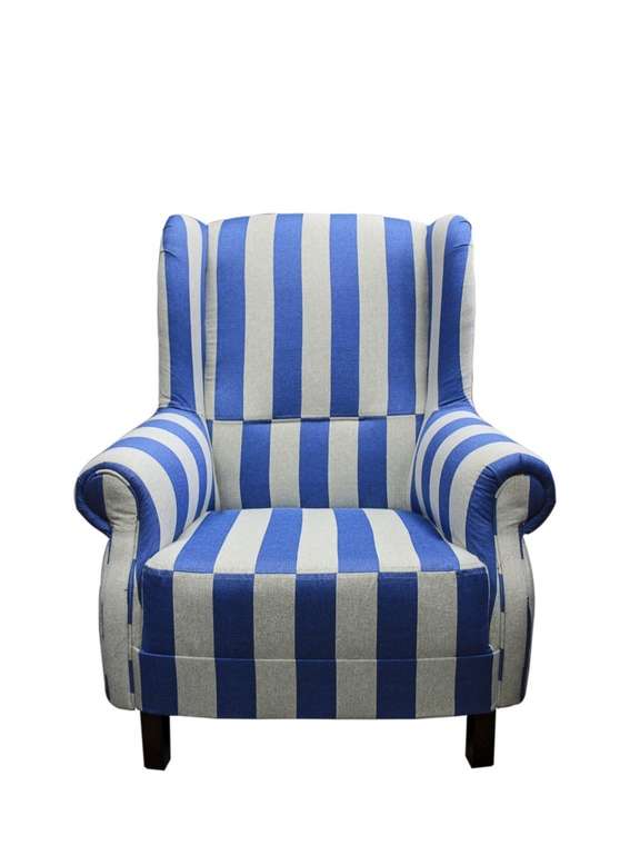 Кресло Французская полоска сине-белого цвета