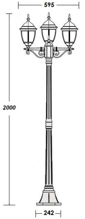 Наземный фонарь IP44 Oasis Light ARSENAL S 91208SB Bl