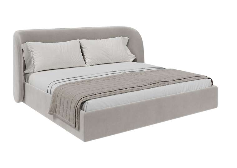 Кровать двуспальная Classic 200х200 серого цвета с подъемным механизмом
