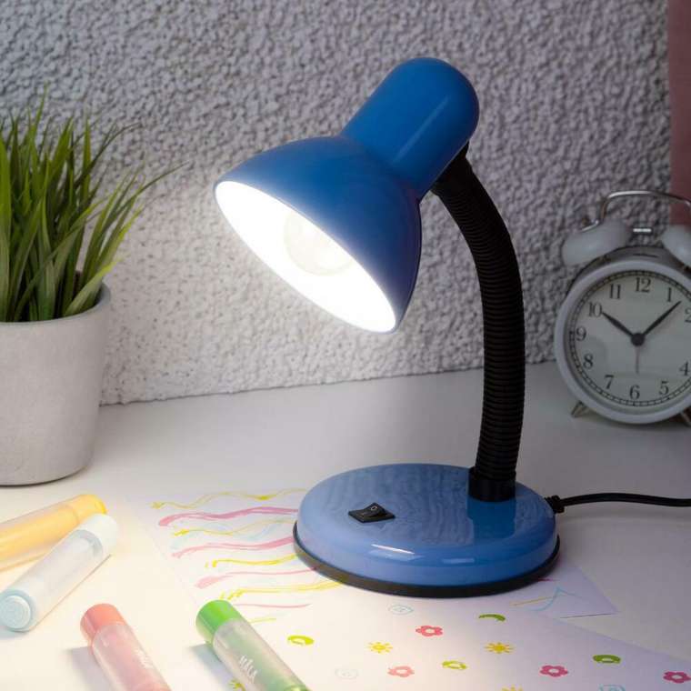 Настольная лампа N-211 Б0035056 (металл, цвет синий)