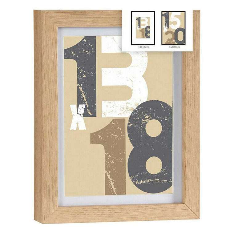 Фоторамка 18 x 23 x 2,5 cm Натуральный Cтекло Деревянный MDF (6 штук)