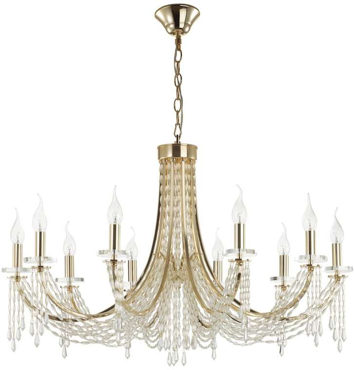 Подвесная люстра Odeon Light Capel 5063/10 золото/прозрачный/металл/хрусталь E14 10х40W подсвечник с подвесками