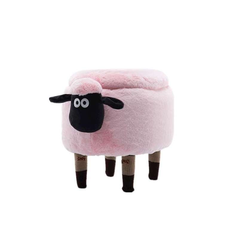 Пуф Shaggy Sheep Storage Stool А розового цвета