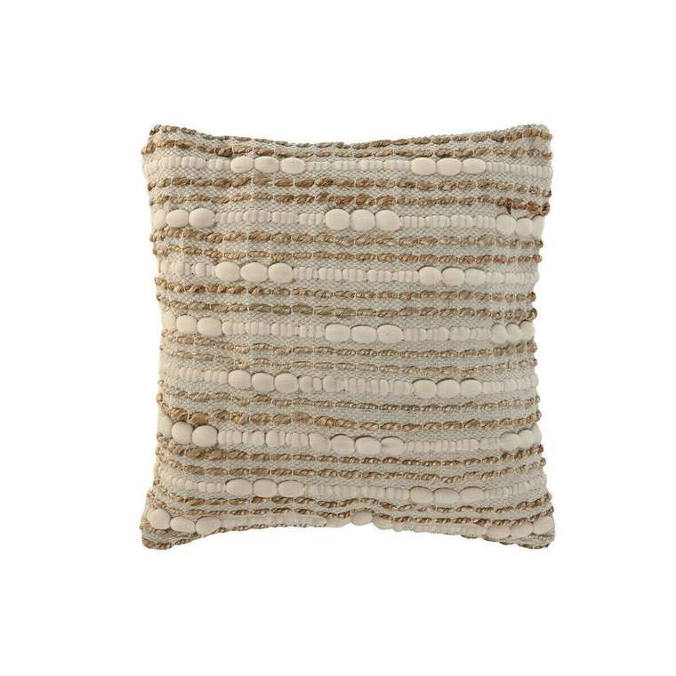 Декоративная подушка Boho 45x45 бежевого цвета