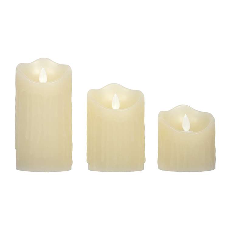 Набор из трех светодиодных свечей белого цвета