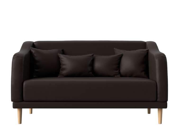 Прямой диван Киото коричневого цвета (экокожа)