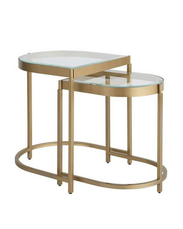 Комплект из двух приставных столиков Эллиот латунного цвета