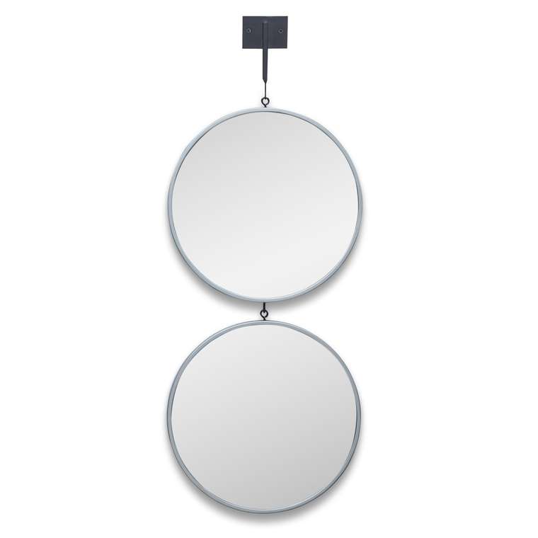 Настенное зеркало Tandem S в раме серебряного цвета
