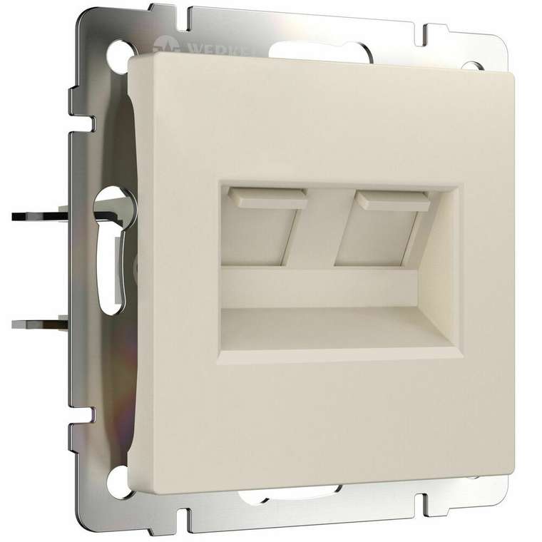 Розетка двойная Ethernet RJ-45 айвори матовый W1181162 Встраиваемые механизмы айвори матовые