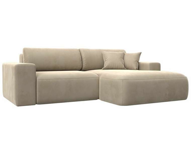 Угловой диван-кровать Лига 036 Классик бежевого цвета правый угол