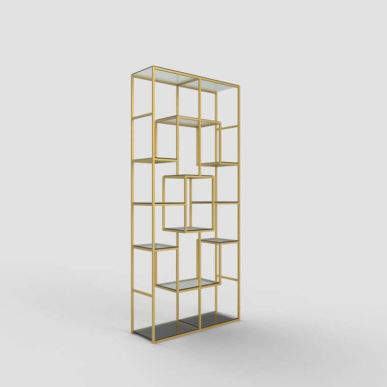 Стеллаж "Martin" золото с бронзовым стеклом (2000х900х300)