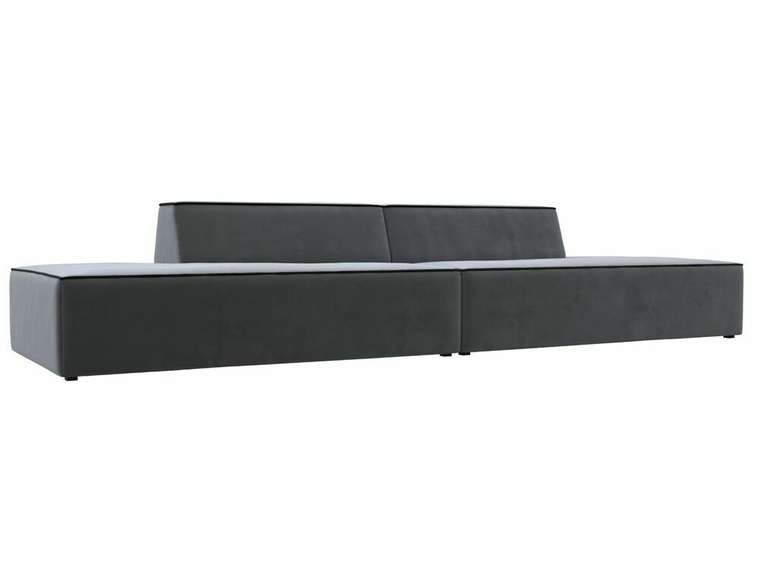 Прямой модульный диван Монс Лофт серого цвета с черным кантом