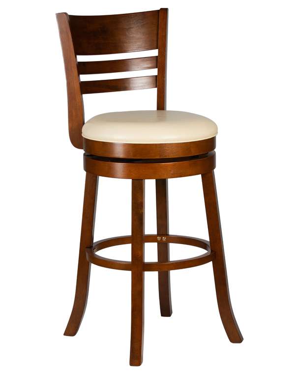Вращающийся полубарный стул William бежево-коричневого цвета