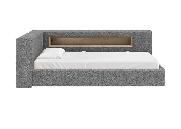 Кровать Cube 90х200 L серого цвета с подъемным механизмом