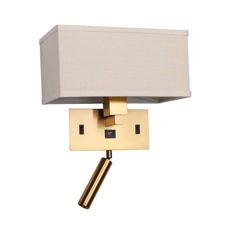 Бра Lectio  металл, ткань 1*E27*25W, excluded + 1*LED*2W, 180LM, 4000K, included, switch, USB