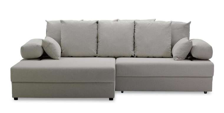 Угловой диван-кровать Трейд светло-бежевого цвета левый